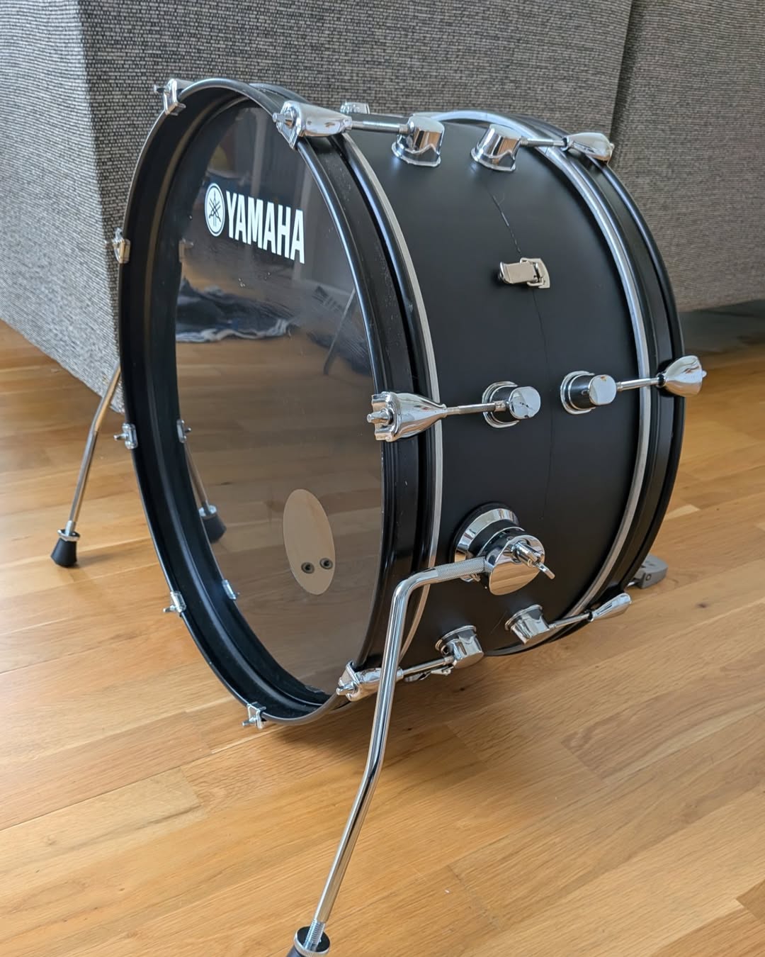 The finished bass drum closed