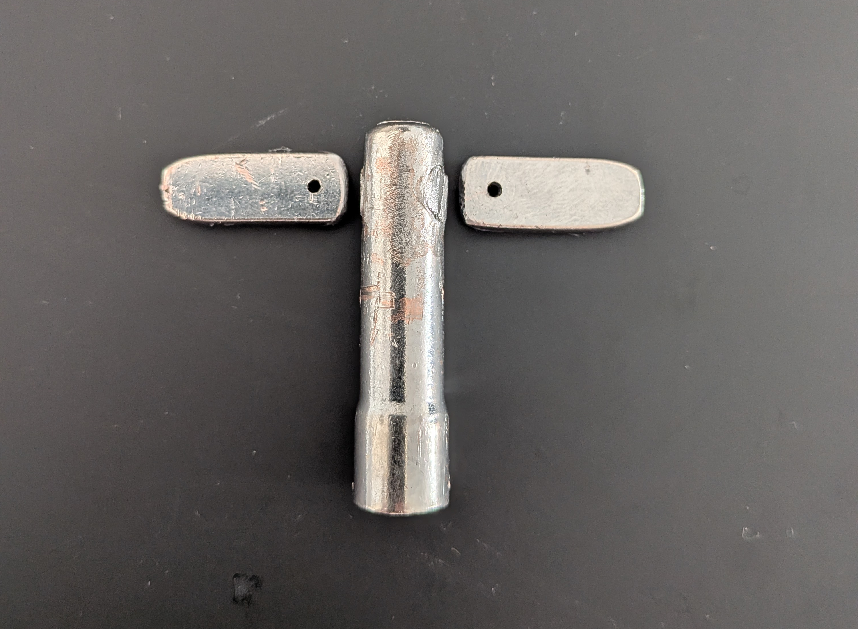 The drum key after its grips were cut off